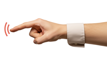 Isolated Hand Pressing Invisible Button