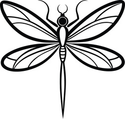 Dragonfly silhouette, dragonfly vector illustration black silhouette front  © VectorEliteX