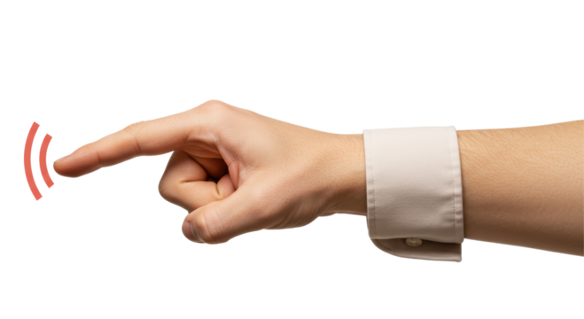 Isolated Hand Pressing Invisible Button