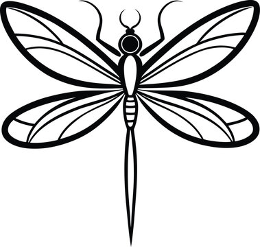 recommend clip art: Dragonfly silhouette, dragonfly vector illustration black silhouette front 