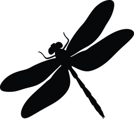 Dragonfly silhouette, dragonfly vector illustration black silhouette front  © VectorEliteX