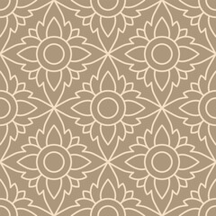 Neutral Elegant Floral Geometric Seamless Pattern Background for Fabric Print Wallpaper Textile Stationery Packaging Branding and Surface Design Projects