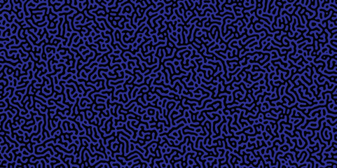 Fototapeta premium Turing reaction diffusion monochrome seamless pattern with chaotic motion . Natural seamless line pattern. Reaction-diffusion or truing pattern formation. abstract truing organic 
