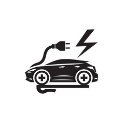 electric car vector silhouette clip logo illustration