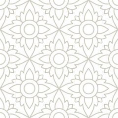 Neutral Elegant Floral Geometric Seamless Pattern Background for Fabric Print Wallpaper Textile Stationery Packaging Branding and Surface Design Projects