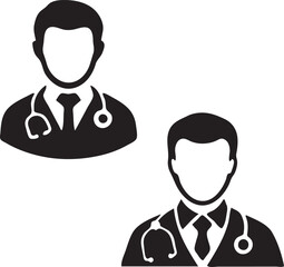 Male Doctor  Vector Set Art & Illustration