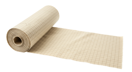 Isolated Roll of Graph Paper Beige Background