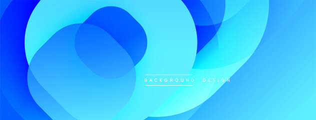 Abstract blue layers create flowing, dynamic background. Smooth gradients suggest movement, depth. Minimalist design, modern aesthetic.