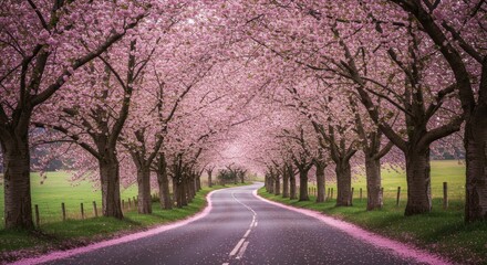 Naklejka premium Cherry Blossom Road Photo