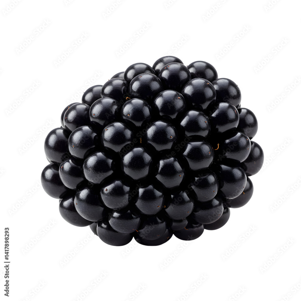 Poster blackberry: exploring the aggregate fruit with transparent background