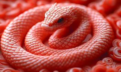 Fototapeta premium Pink snake artistic photography