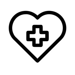 Heart with Medical Cross Inside Icon Design