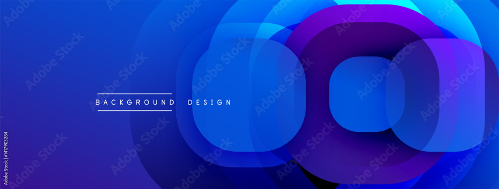 Leinwandbilder Abstract blue purple layers create dynamic circular composition. Modern design element for backgrounds, presentations.