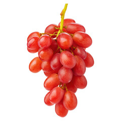 Fototapeta premium Fresh Red Grapes Cluster on White Background Perfect for Healthy Snacking isolated on transparent background.