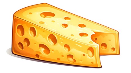 Illustration of a Funny Cartoon Stinky Cheese Character in Vector Art Style