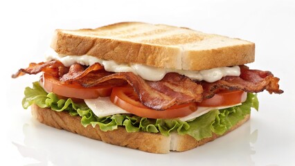 A tasty blt sandwich with crispy bacon, tomatoes, and fresh lettuce on toasted bread.