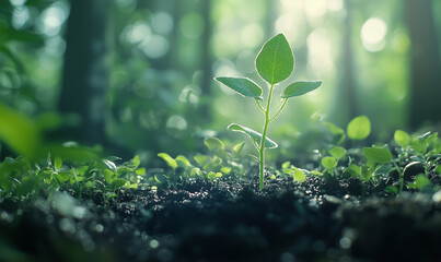 Sustainable growth initiatives forests nature photography lush environment close-up perspective carbon offsetting solutions and practices