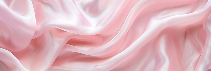 Fototapeta premium Elegant pastel pink satin fabric with soft ripples and light reflections