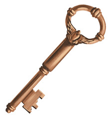 Ancient Key with Round Head