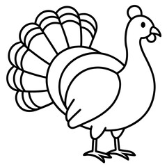 Minimalist One-Line Turkey Vector Art