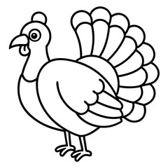 Minimalist One-Line Turkey Vector Art