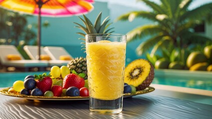 Fototapeta premium tropical fruit cocktail