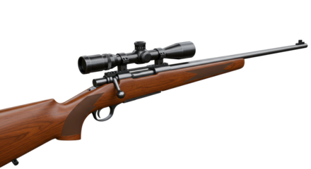 Isolated Hunting Rifle with Scope