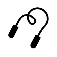 Jump Rope with Curved Handle Cord Icon Design