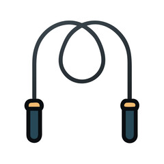 Jump Rope with Curved Handle Cord Icon Design