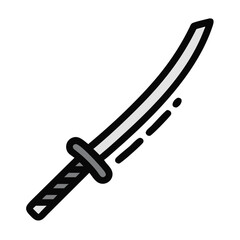 Katana Blade with Motion Lines Icon Design