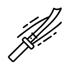 Katana Blade with Motion Lines Icon Design