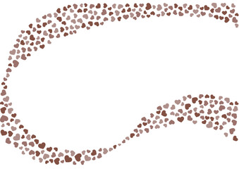 ハート柄の背景 茶系の3色 ハート