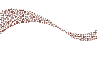 ハート柄の背景 茶系の3色 ハート