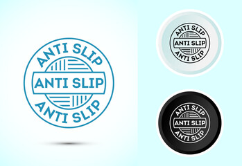 Anti slip icon design illustration. Non slip safety icon, Slip prevention sign symbol in color black and white