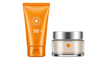 Isolated Sunscreen Lotion and Cream Set for Skin Protection