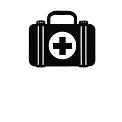 Obraz premium First Aid Kit Icon with Plus Sign on Transparent Background