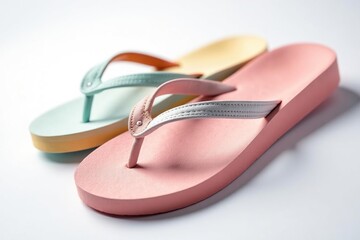 Close-up of a single flip-flop against pure white , shoe, simple