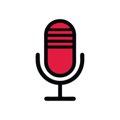 Retro Microphone Icon for Podcast, Broadcast, and Audio Recording