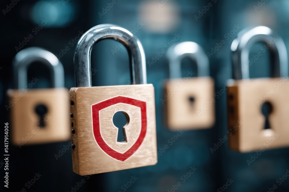 Poster security measures in digital spaces analyzing padlocks and protection techniques cyber environment c