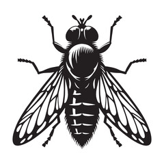 Predatory Horsefly silhouette, attacking with precision – Horsefly illustration – Minimalist Horsefly vector – Insect silhouette

