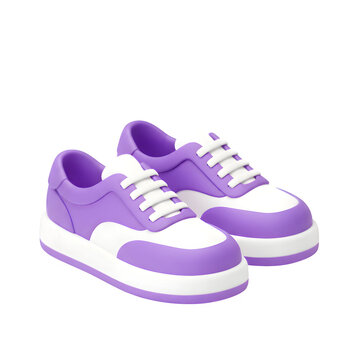 sneakers isolated on white background 3d cartoonist style Pgn Hd quality sneakers model icon of Violet colour 