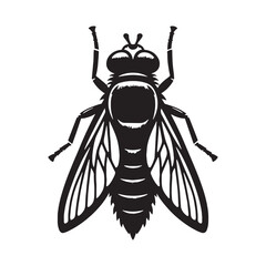 Intrusive Horsefly silhouette, a bold flyer with piercing intent – Horsefly illustration – Minimalist Horsefly vector – Insect silhouette

