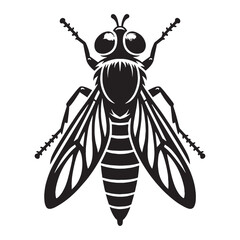 Vivid Horsefly silhouette, capturing the essence of summer swarms – Horsefly illustration – Minimalist Horsefly vector – Insect silhouette


