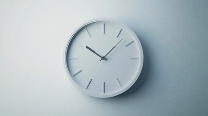 Monochromatic Timepiece: A minimalist analog clock on a serene blue backdrop