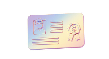 Isolated Holographic Gradient Membership Card Illustration