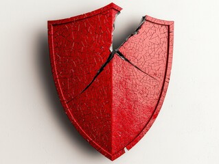 Broken Shield Icon Representing Vulnerability and Cybersecurity Issues