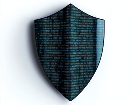 Abstract Shield layout with Binary Code Pattern on Surface