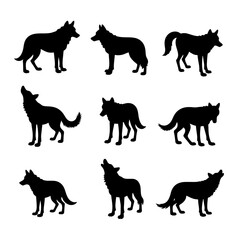 dog silhouettes vector