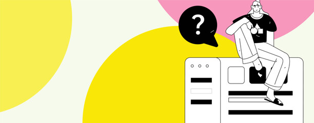 Flat vector illustration of business people operating work scene
