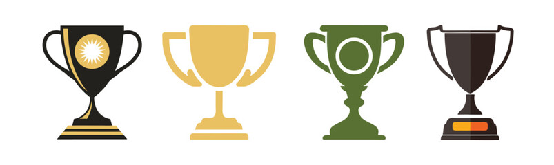 Trophy Icon Set for Achievement, Award, or Competition Design Projects
